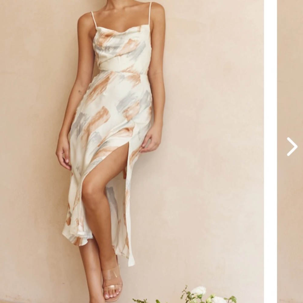 Selfie Leslie Split Front Midi Dress